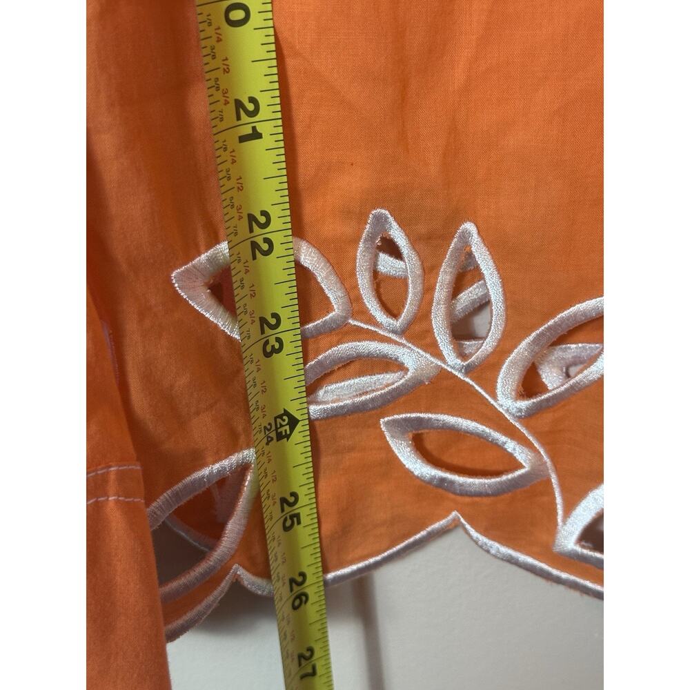 Lilly Pulitzer Top Womens Small Orange Embroidered Poplin Tunic Blouse Eyelet S - Picture 13 of 13